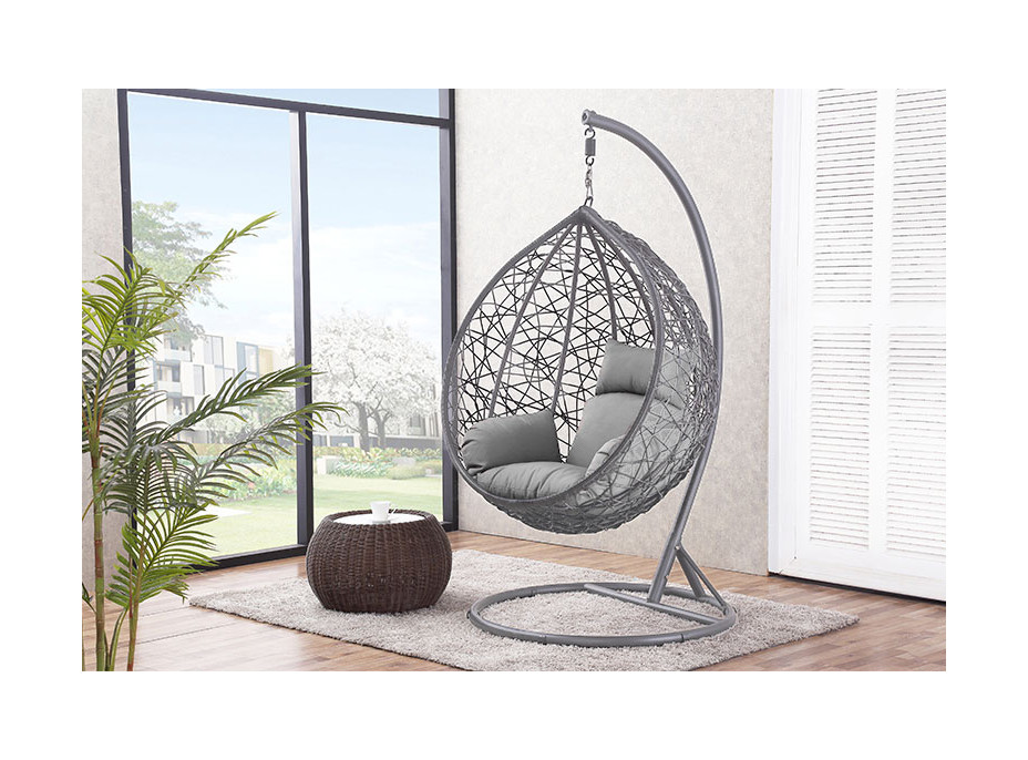 Závěsné houpací křeslo COLI šedé XL