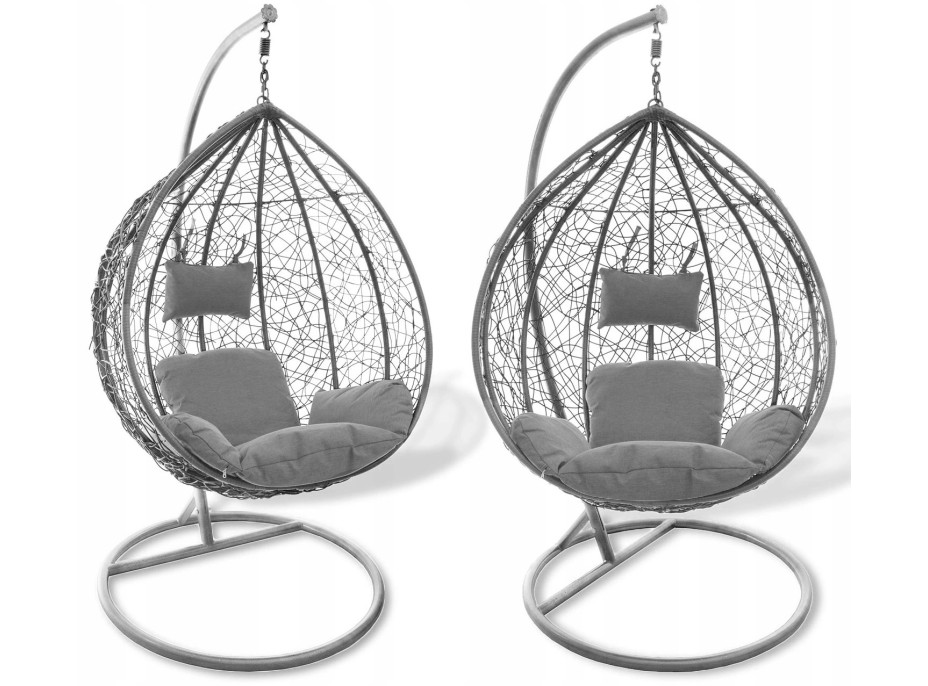 Závěsné houpací křeslo COLI šedé XL