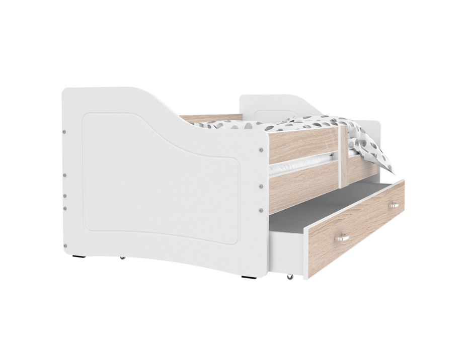 Dětská postel se šuplíkem SWEET - 160x80 cm - borovice-bílá