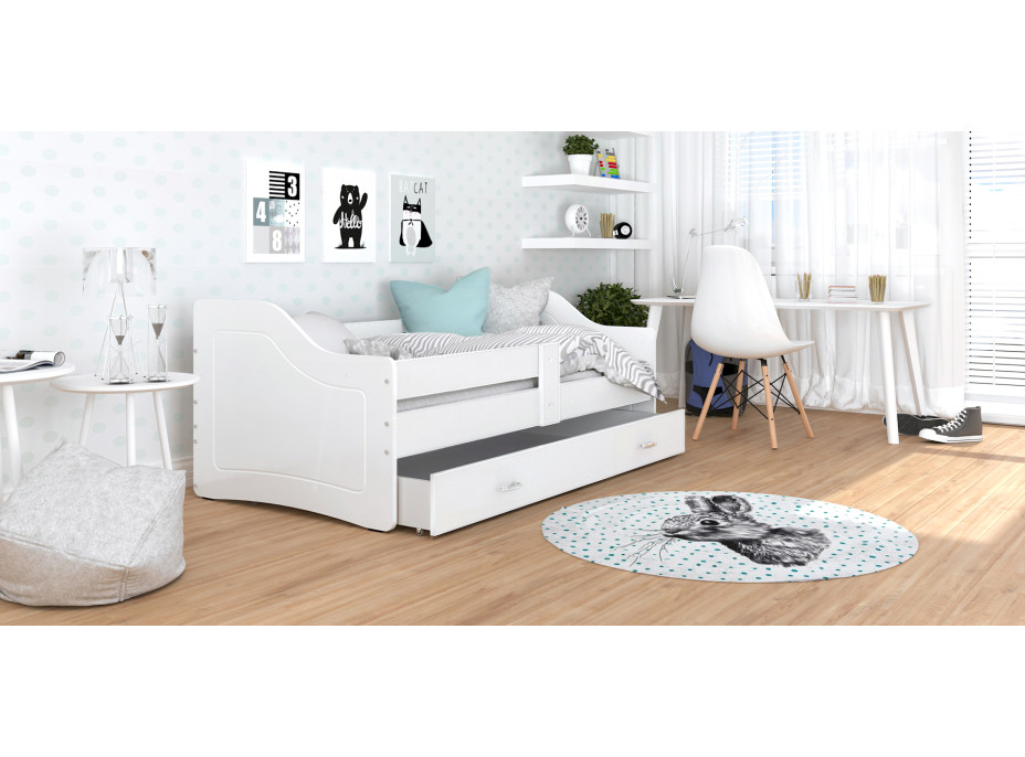 Dětská postel se šuplíkem SWEET - 140x80 cm - bílá