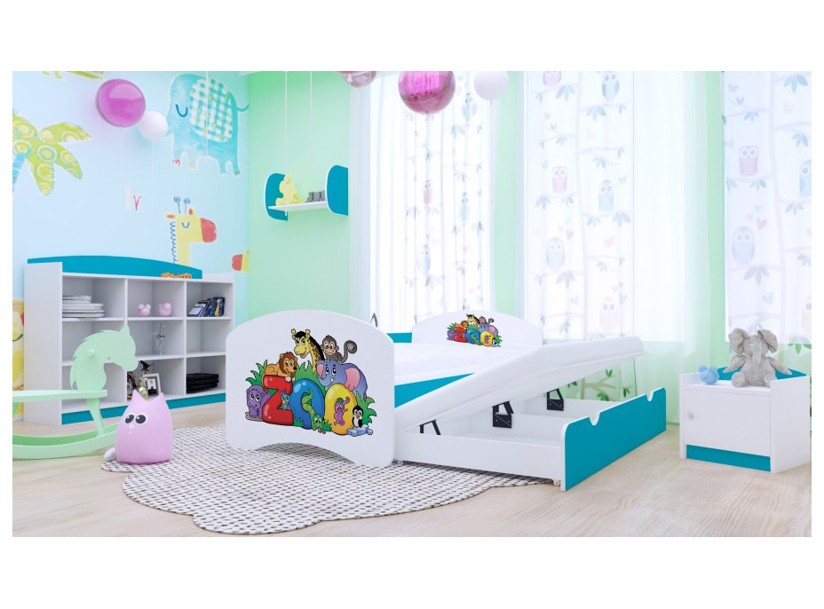 Dětská postel pro DVA (s výsuvným lůžkem) 180x90 cm - ZOO