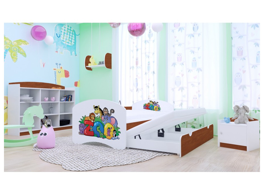 Dětská postel pro DVA (s výsuvným lůžkem) 180x90 cm - ZOO