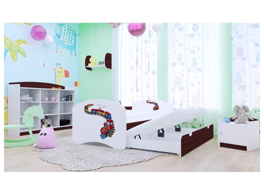 Dětská postel pro DVA (s výsuvným lůžkem) 180x90 cm - MAŠINKA
