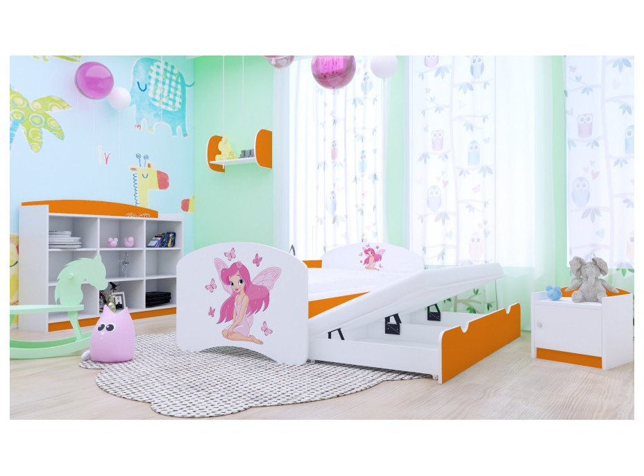 Dětská postel pro DVA (s výsuvným lůžkem) 160x80 cm - VÍLA A MOTÝLCI