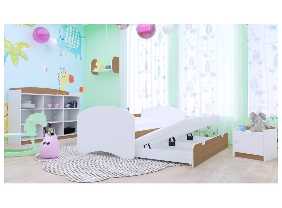 Dětská postel pro DVA (s výsuvným lůžkem) 180x90 cm - BEZ MOTIVU