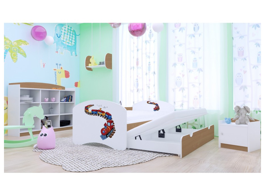 Dětská postel pro DVA (s výsuvným lůžkem) 160x80 cm - MAŠINKA