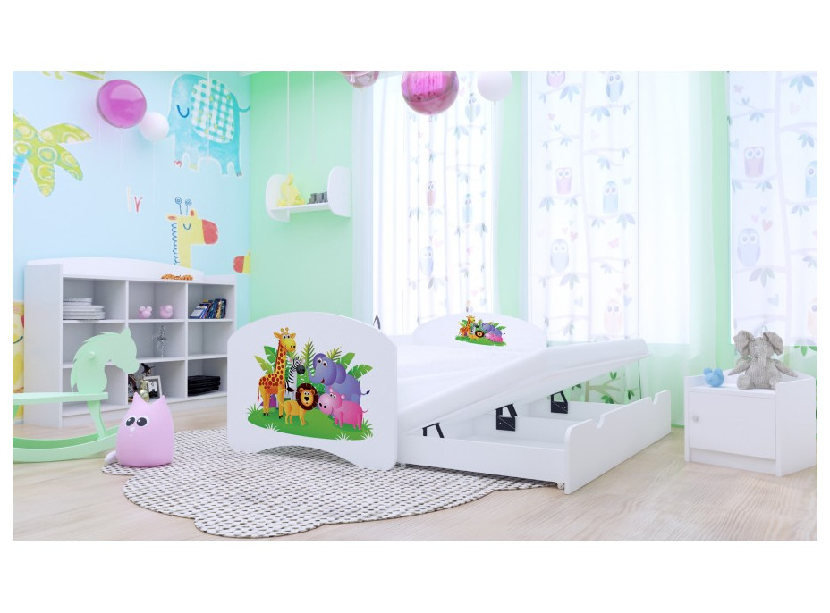 Dětská postel pro DVA (s výsuvným lůžkem) 200x90 cm - MADAGASKAR