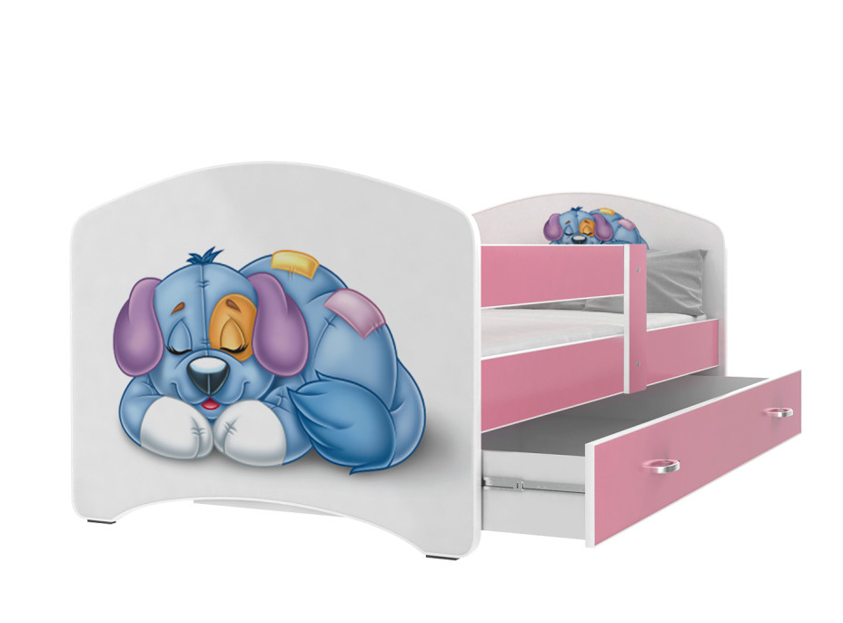 Dětská postel LUCY se šuplíkem - 140x80 cm - PEJSEK