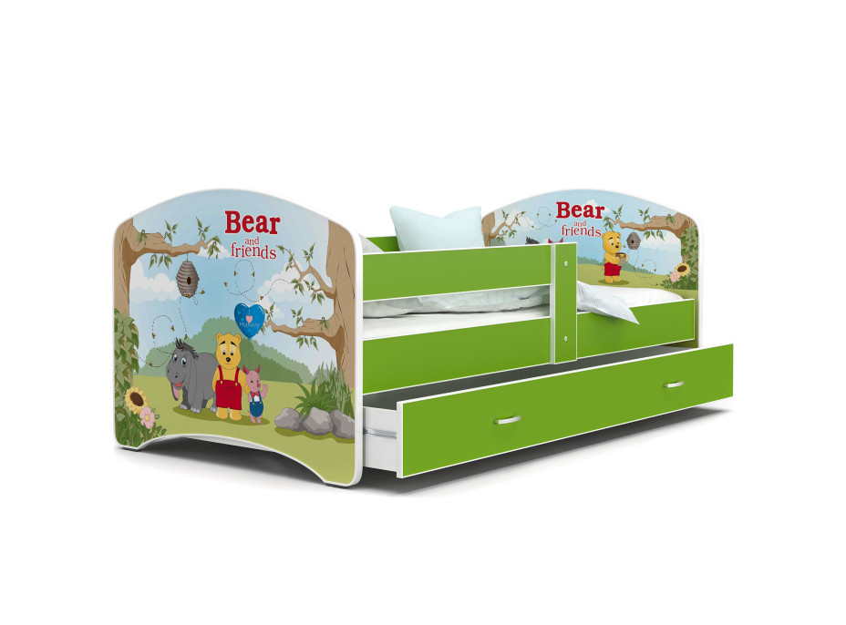 Dětská postel LUCY se šuplíkem - 180x80 cm - BEAR AND FRIENDS