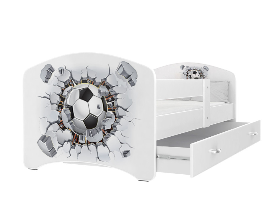 Dětská postel LUCY se šuplíkem - 140x80 cm - FOTBAL
