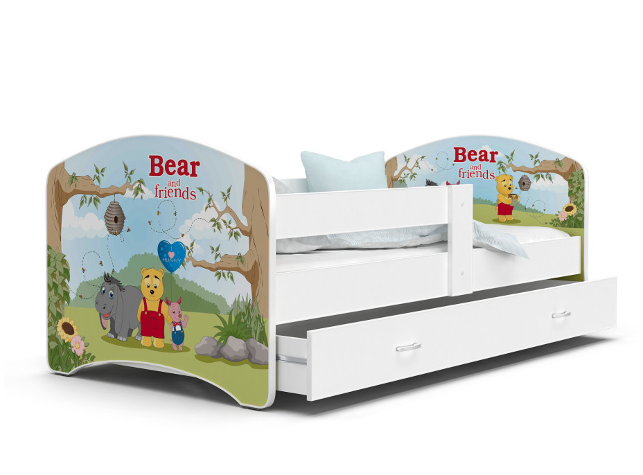 Dětská postel LUCY se šuplíkem - 160x80 cm - BEAR AND FRIENDS