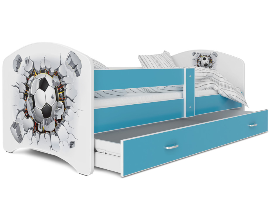 Dětská postel LUCY se šuplíkem - 160x80 cm - FOTBAL