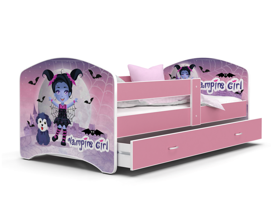 Dětská postel LUCY se šuplíkem - 160x80 cm - VAMPIRE GIRL