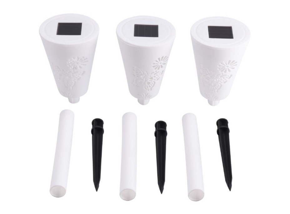 Zahradní LED RGB solární lampa do země SUMMER 37x7,5 cm - bílá