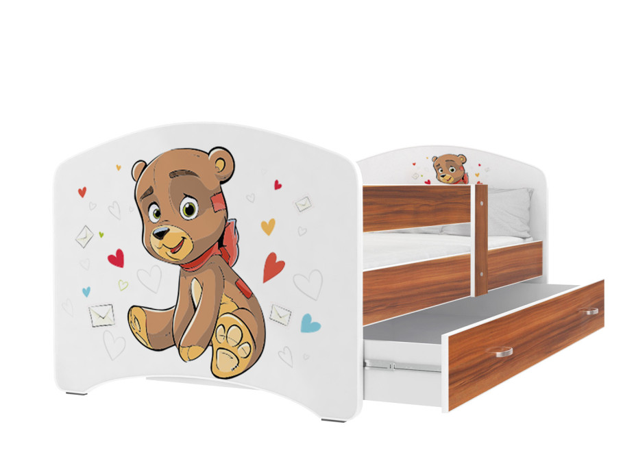Dětská postel LUCY se šuplíkem - 160x80 cm - MEDVÍDEK