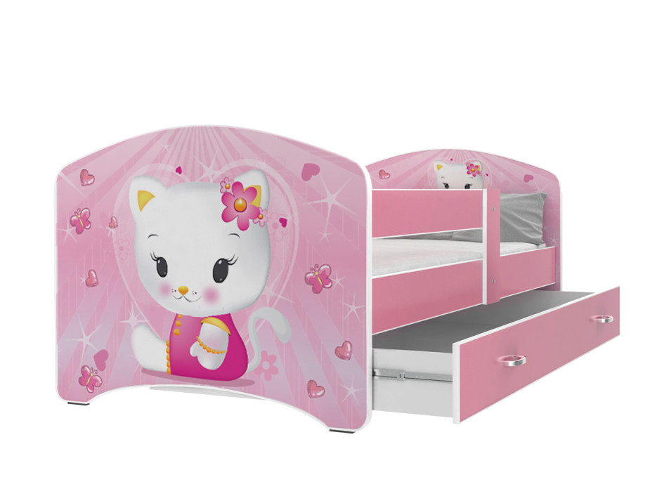 Dětská postel LUCY se šuplíkem - 180x90 cm - HELLO KITTY