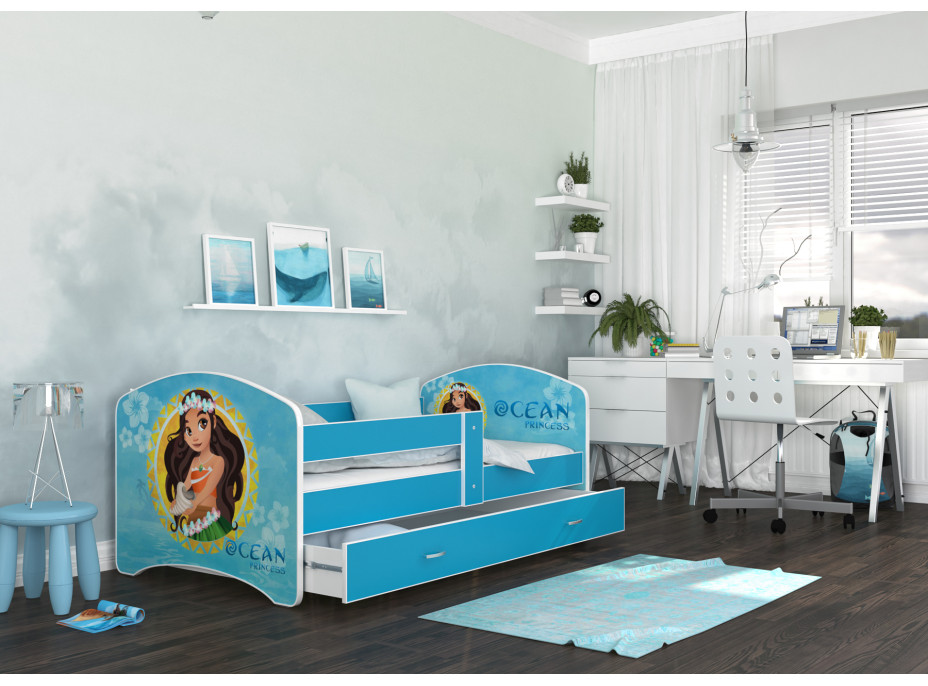 Dětská postel LUCY se šuplíkem - 160x80 cm - OCEAN PRINCESS