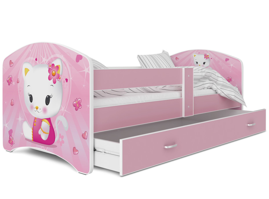 Dětská postel LUCY se šuplíkem - 160x80 cm - HELLO KITTY