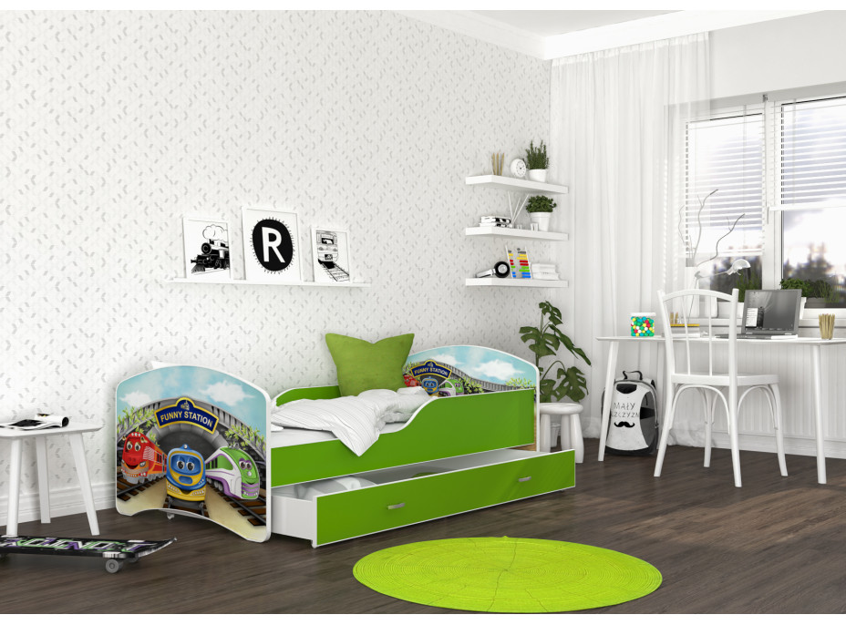 Dětská postel IGOR se šuplíkem - 140x80 cm - MAŠINKA TOMÁŠ