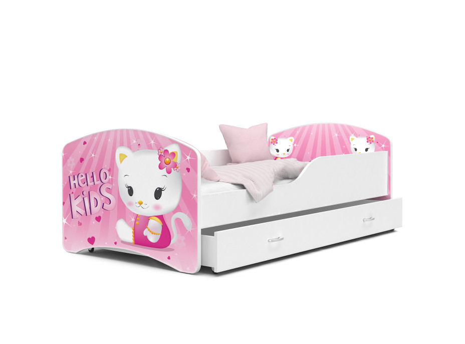 Dětská postel IGOR se šuplíkem - 140x80 cm - HELLO KITTY
