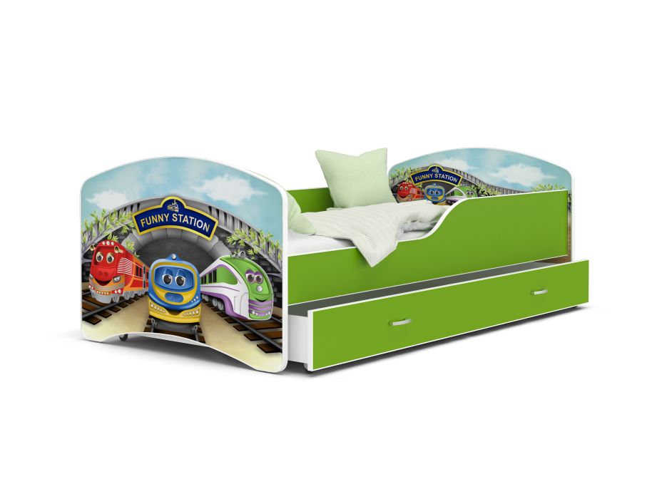 Dětská postel IGOR se šuplíkem - 140x80 cm - MAŠINKA TOMÁŠ
