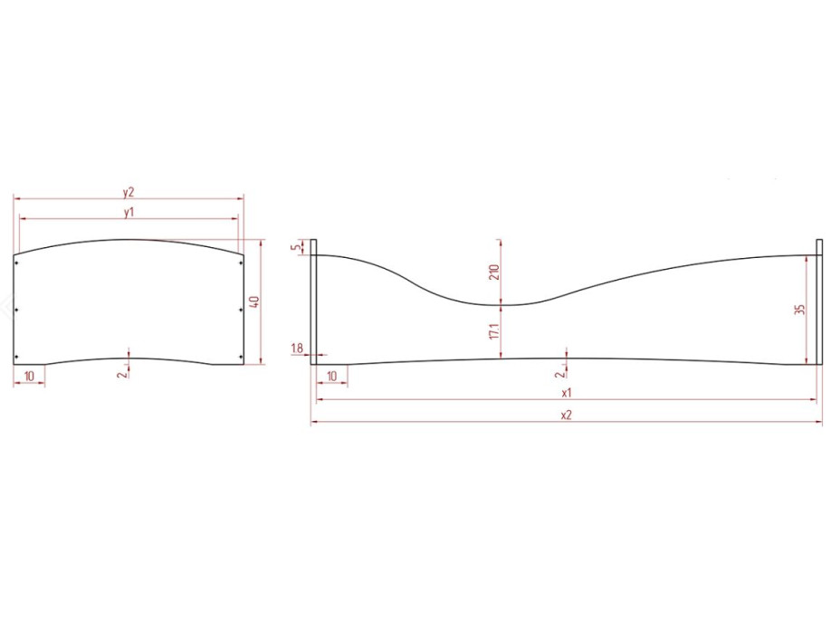 Dětská designová postel z masivu PEPE 5 - 160x70 cm