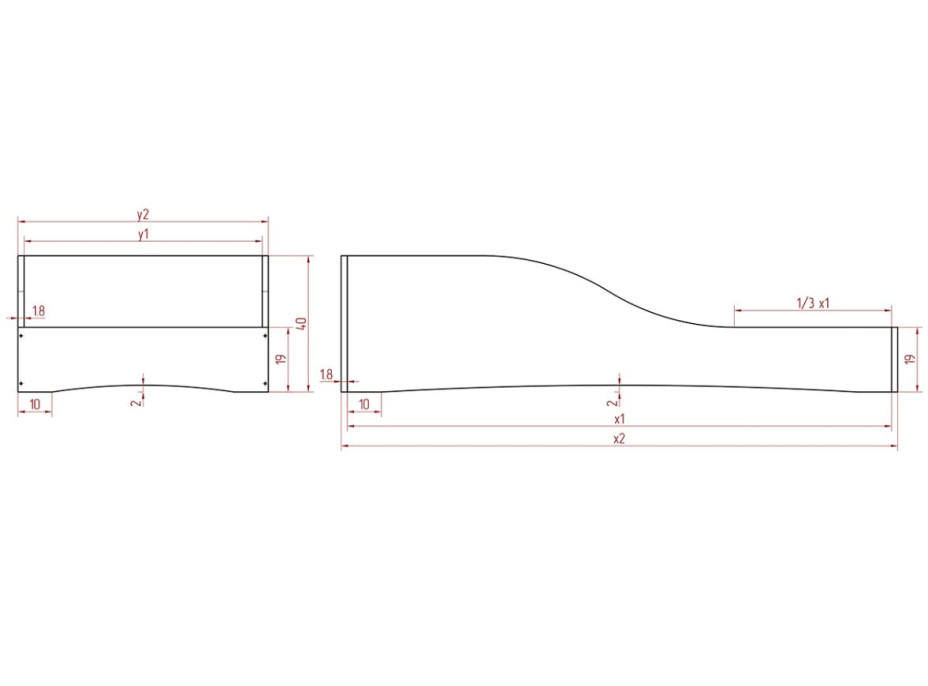 Dětská designová postel z masivu PEPE 3 - 180x90 cm