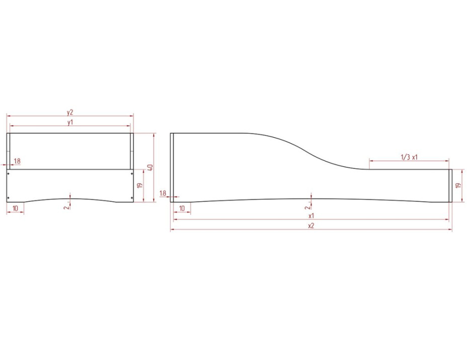 Dětská designová postel z masivu PEPE 3 - 190x100 cm