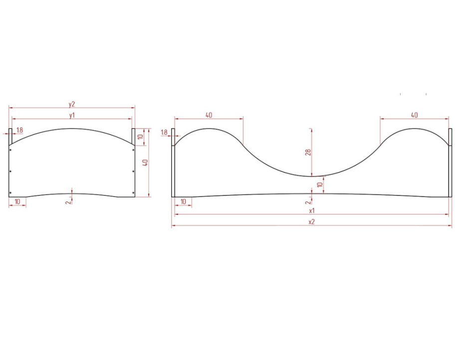 Dětská designová postel z masivu PEPE 1 - 200x100 cm