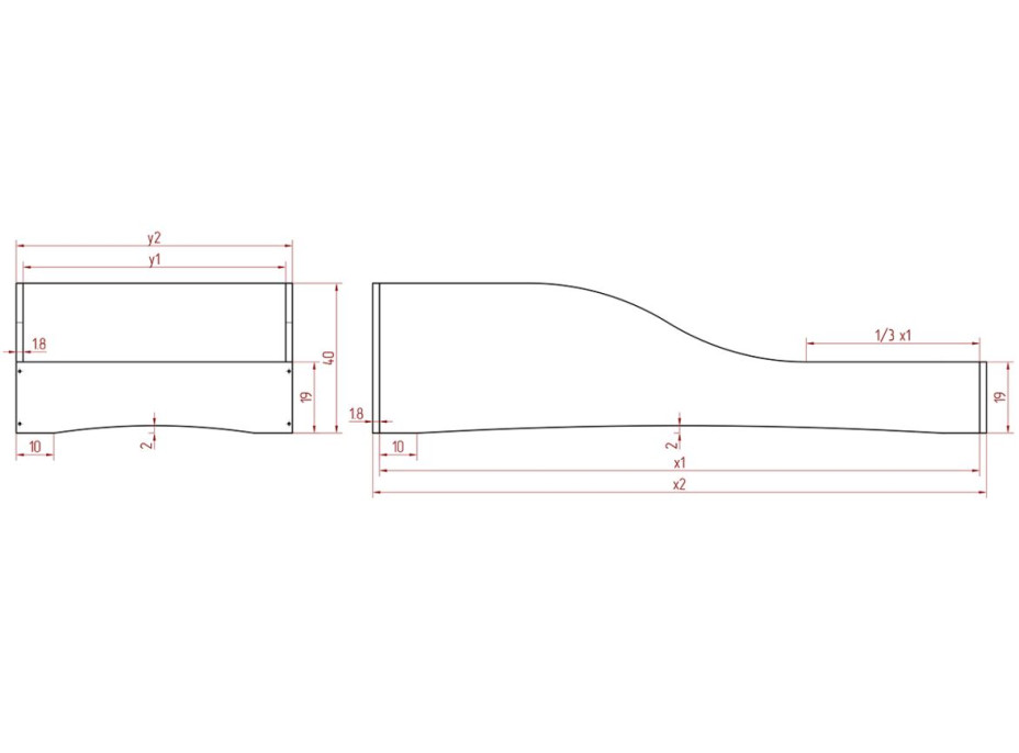 Dětská designová postel z masivu PEPE 3 - 200x80 cm