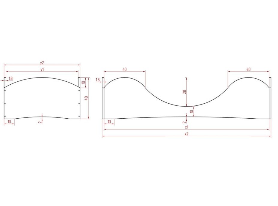 Dětská designová postel z masivu PEPE 1 - 200x80 cm