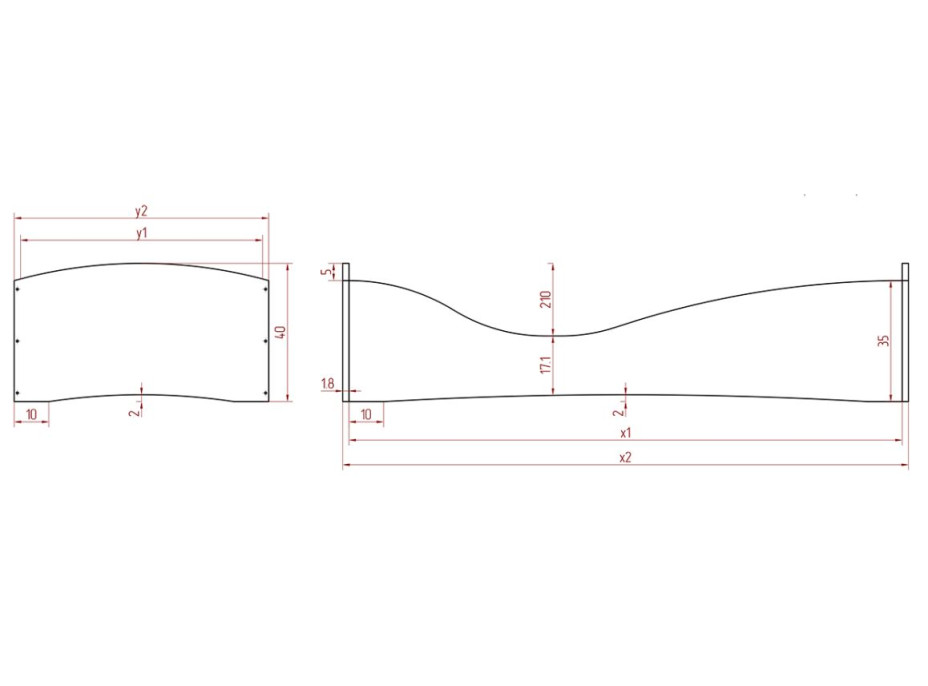 Dětská designová postel z masivu PEPE 5 - 170x100 cm