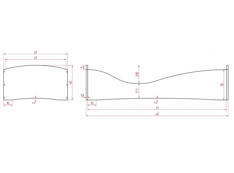 Dětská designová postel z masivu PEPE 5 - 170x80 cm