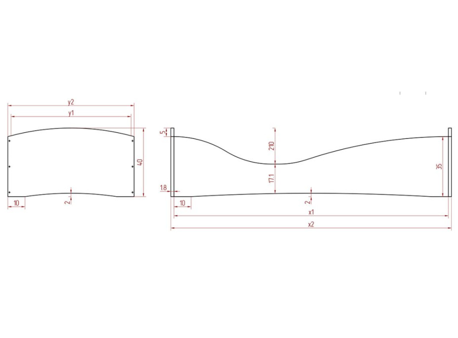 Dětská designová postel z masivu PEPE 5 - 170x90 cm