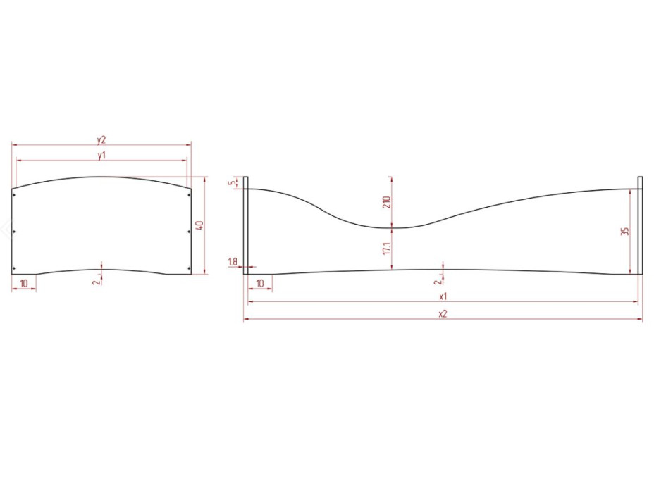 Dětská designová postel z masivu PEPE 5 - 180x80 cm