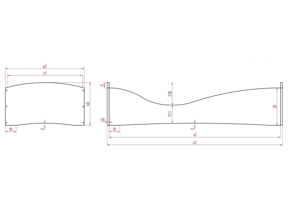 Dětská designová postel z masivu PEPE 5 - 190x100 cm