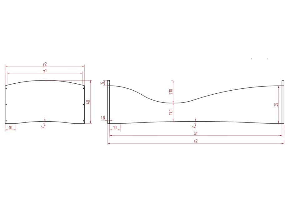 Dětská designová postel z masivu PEPE 5 - 190x80 cm