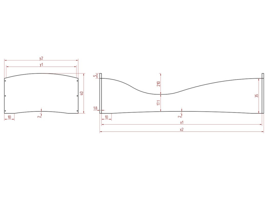 Dětská designová postel z masivu PEPE 5 - 190x90 cm