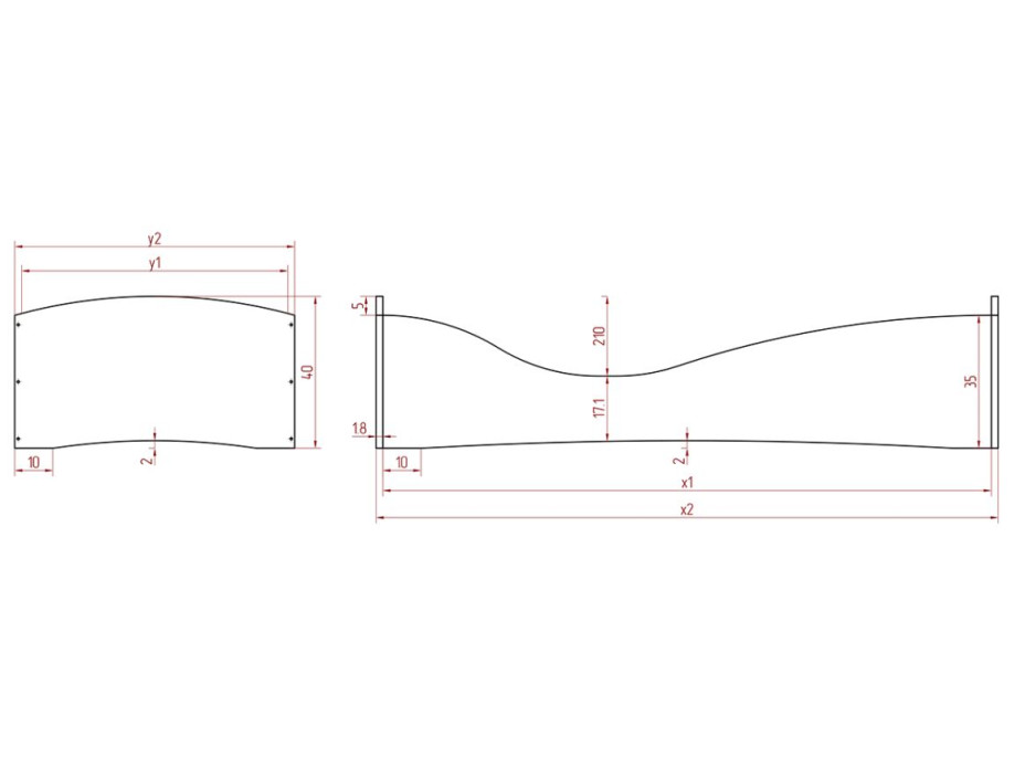 Dětská designová postel z masivu PEPE 5 - 200x100 cm