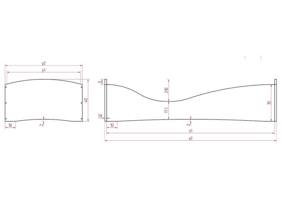 Dětská designová postel z masivu PEPE 5 - 200x90 cm