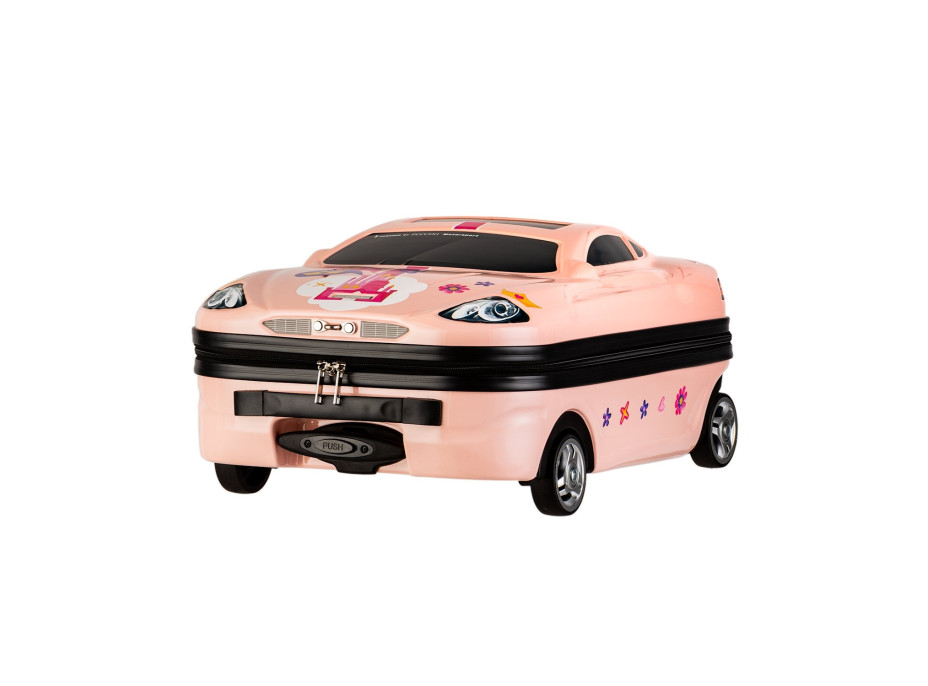 Dětský cestovní kufr AUTO princess - růžový