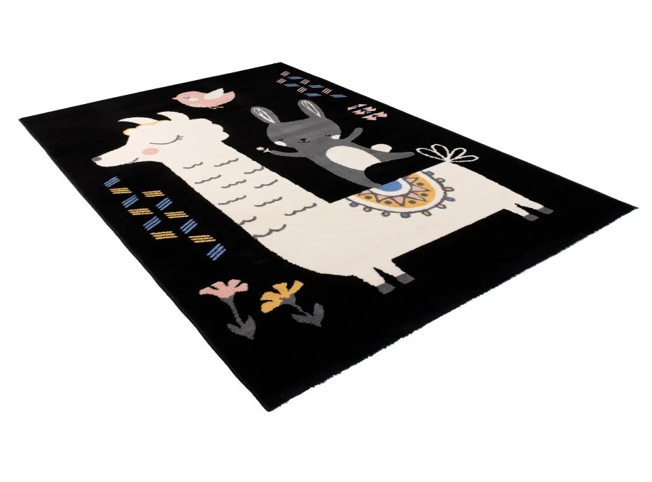 Dětský koberec NOX zvířátka - černý