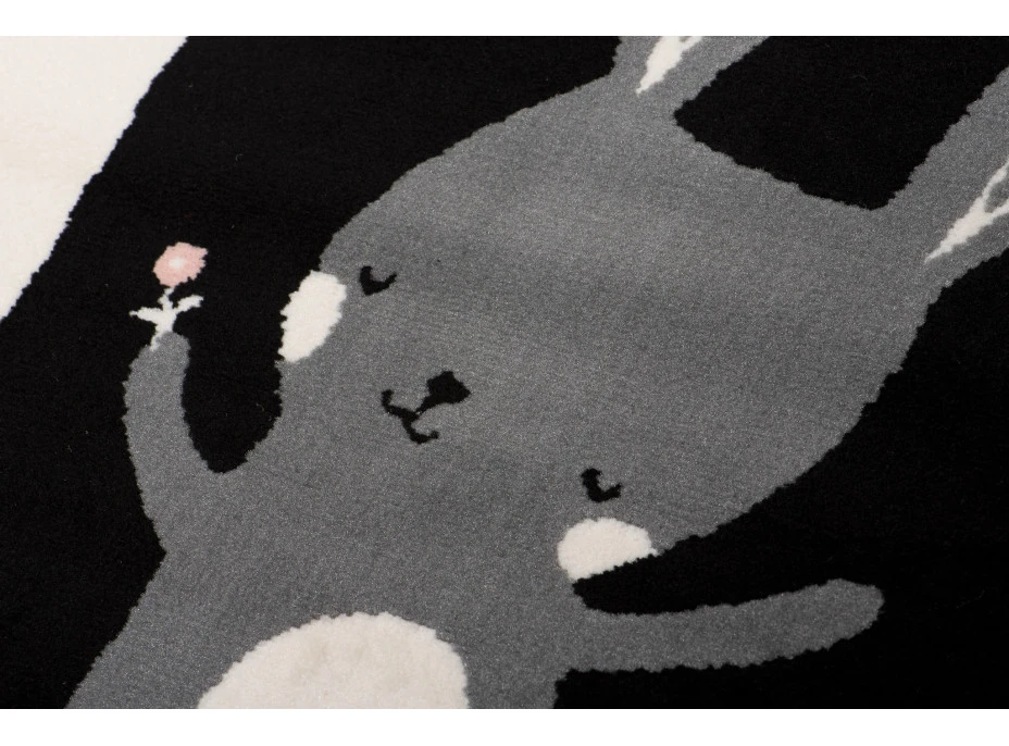 Dětský koberec NOX zvířátka - černý