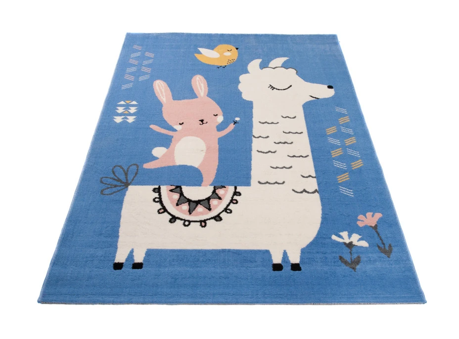 Dětský koberec NOX zvířátka - modrý