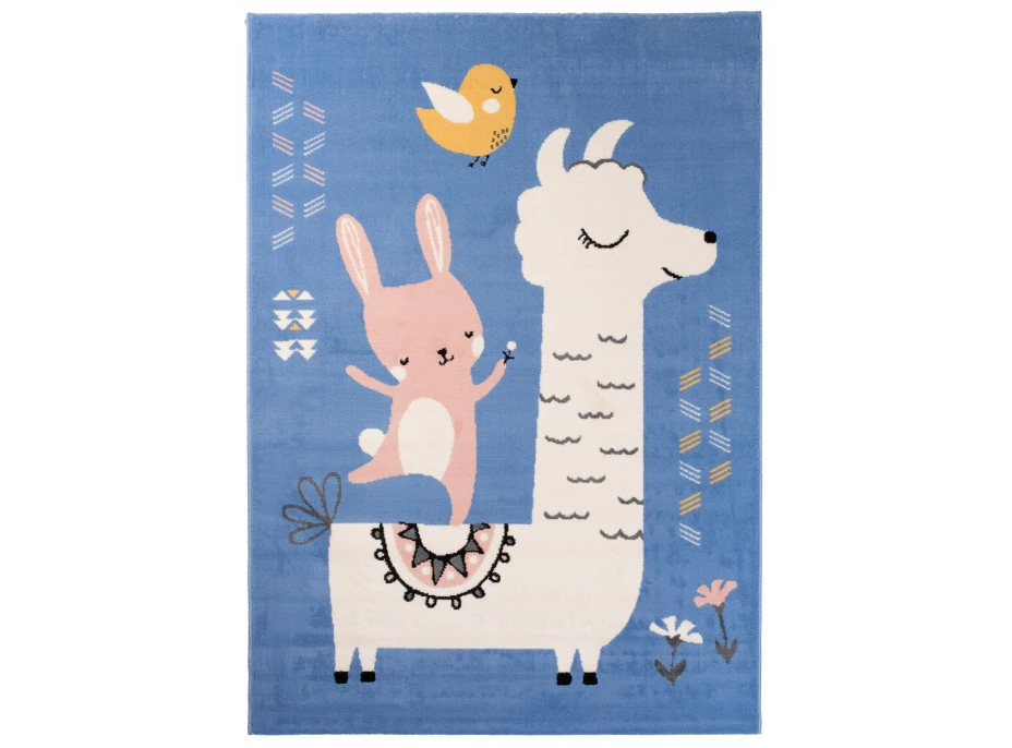 Dětský koberec NOX zvířátka - modrý