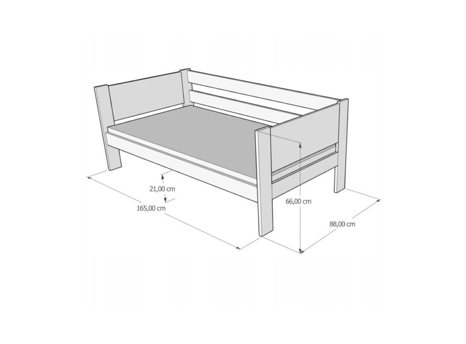 Dětská postel z masivu VIKI - 160x80 cm