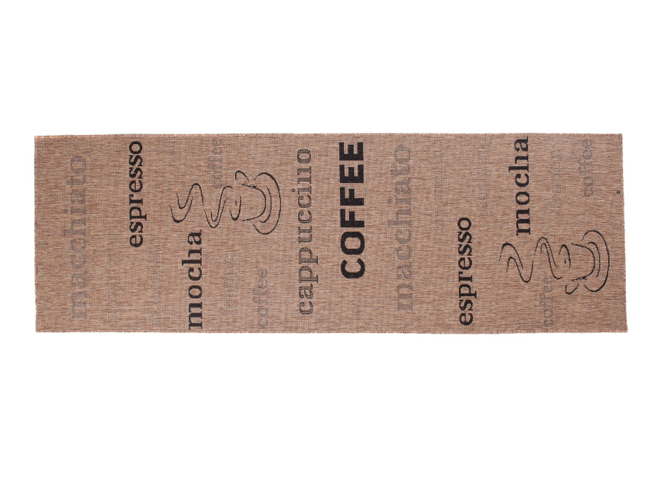 Sisalový PP běhoun COFFEE - hnědý/černý