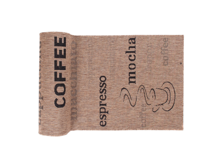 Sisalový PP běhoun COFFEE - hnědý/černý