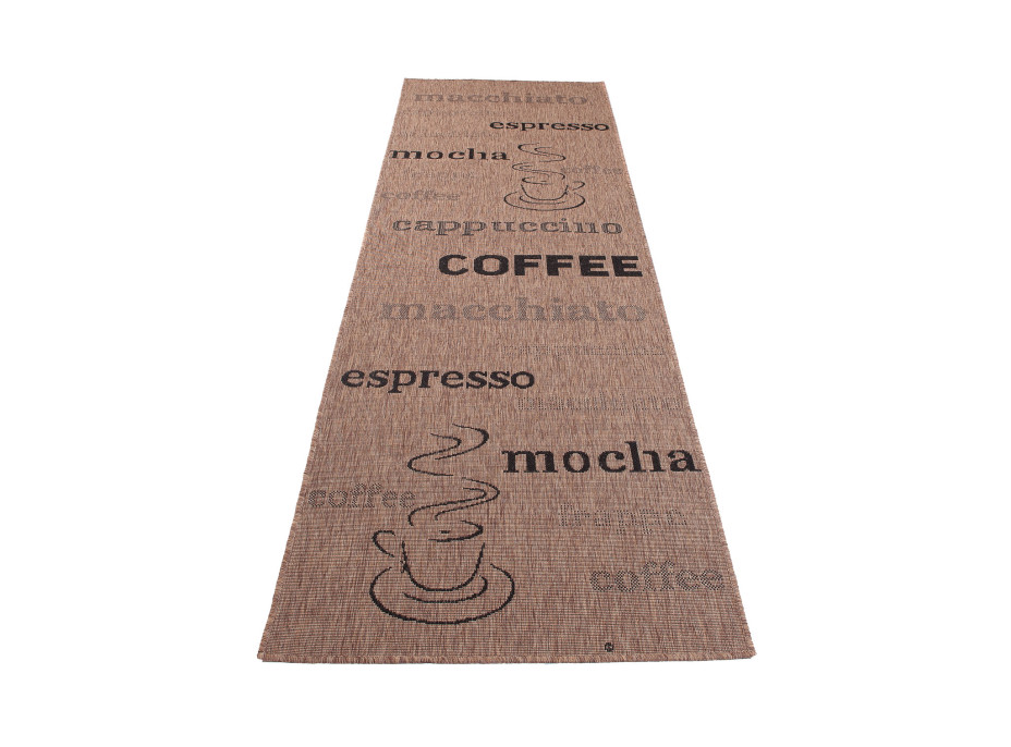 Sisalový PP běhoun COFFEE - hnědý/černý