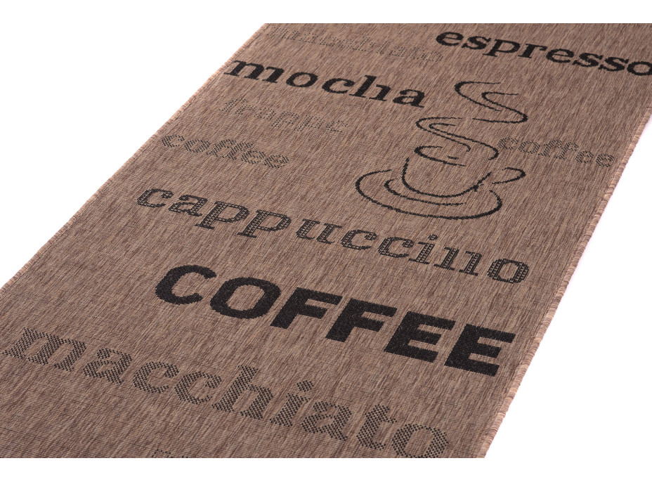 Sisalový PP běhoun COFFEE - hnědý/černý